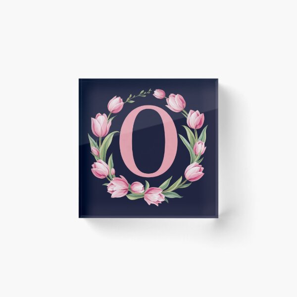 Item preview, Letter O Floral Monogram with Pink Tulips designed and sold by roxysnextgenart.