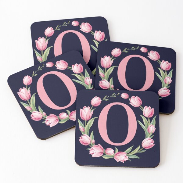Item preview, Letter O Floral Monogram with Pink Tulips designed and sold by roxysnextgenart.