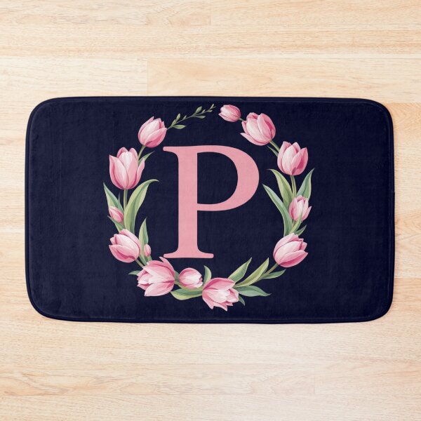 Item preview, Letter P Floral Monogram with Pink Tulips designed and sold by roxysnextgenart.
