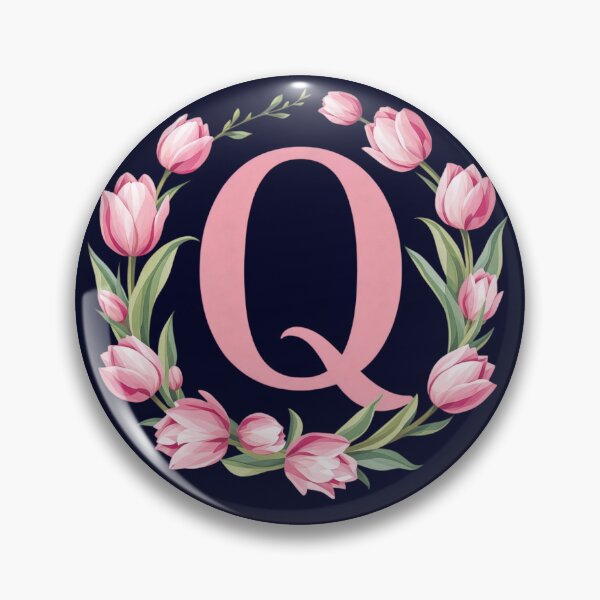 Item preview, Letter Q Floral Monogram with Pink Tulips designed and sold by roxysnextgenart.