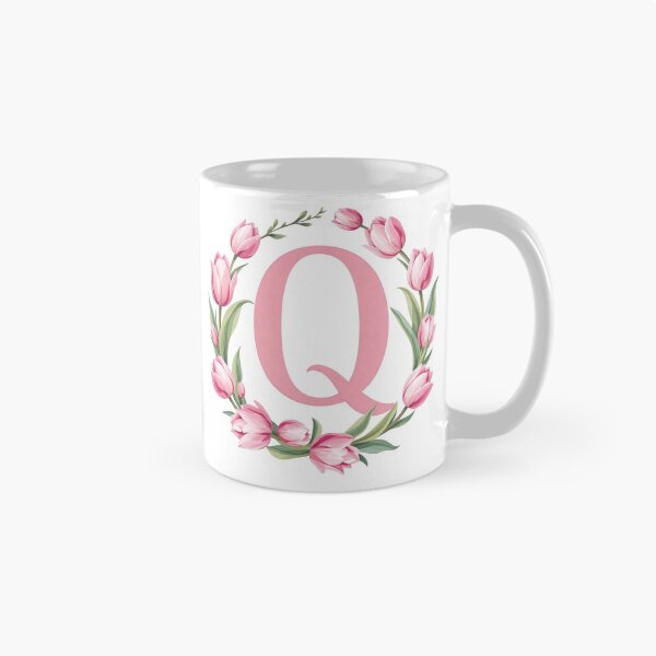 Item preview, Letter Q Floral Monogram with Pink Tulips designed and sold by roxysnextgenart.