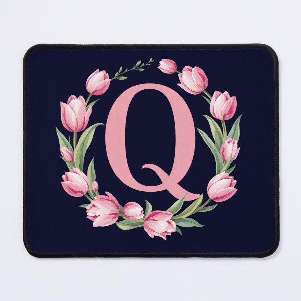 Item preview, Letter Q Floral Monogram with Pink Tulips designed and sold by roxysnextgenart.