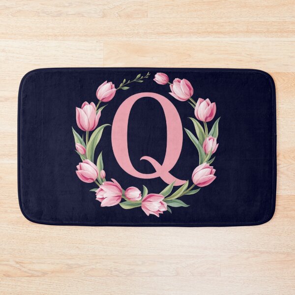 Item preview, Letter Q Floral Monogram with Pink Tulips designed and sold by roxysnextgenart.