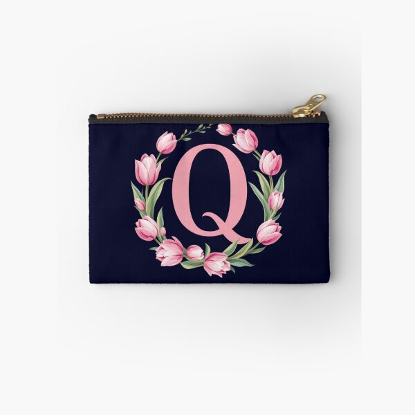 Item preview, Letter Q Floral Monogram with Pink Tulips designed and sold by roxysnextgenart.