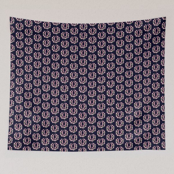 Item preview, Letter Q Floral Monogram with Pink Tulips designed and sold by roxysnextgenart.