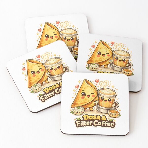 Item preview, Dosa & Filter Coffee Cute Kawaii Indian Breakfast Cartoon | South Indian Food Lover Design  designed and sold by Globalcitytees.