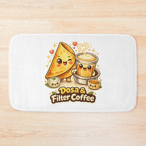 Item preview, Dosa & Filter Coffee Cute Kawaii Indian Breakfast Cartoon | South Indian Food Lover Design  designed and sold by Globalcitytees.