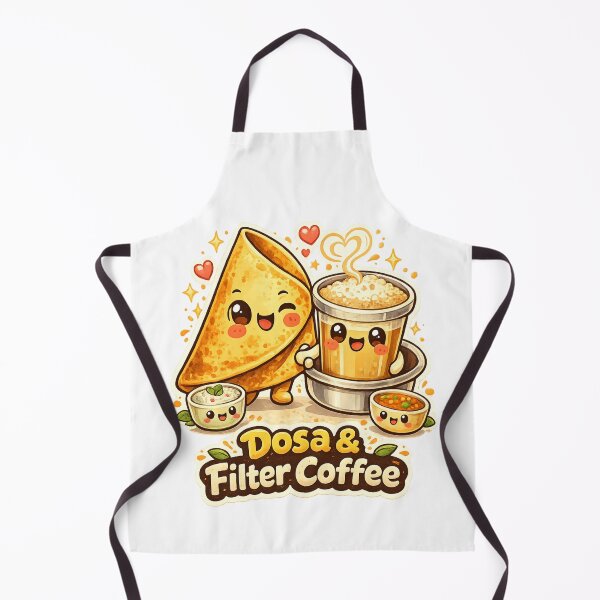 Item preview, Dosa & Filter Coffee Cute Kawaii Indian Breakfast Cartoon | South Indian Food Lover Design designed and sold by Globalcitytees.