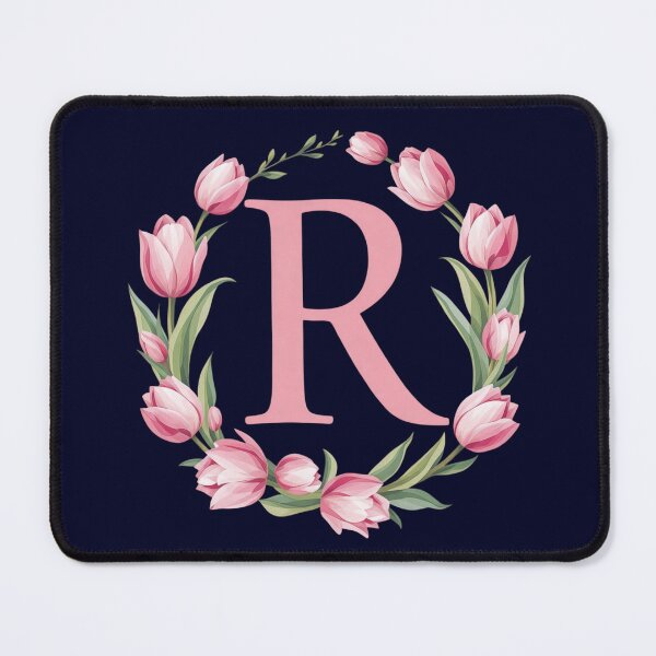 Item preview, Letter R Floral Monogram with Pink Tulips designed and sold by roxysnextgenart.