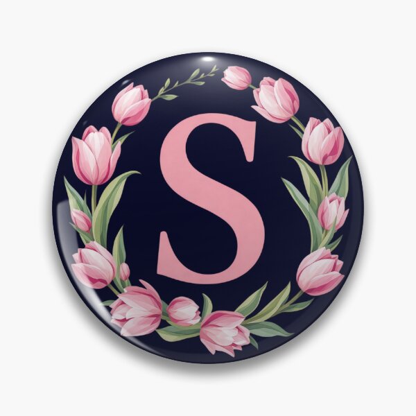 Item preview, Letter S Floral Monogram with Pink Tulips designed and sold by roxysnextgenart.