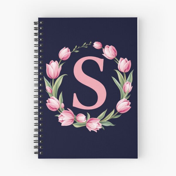 Item preview, Letter S Floral Monogram with Pink Tulips designed and sold by roxysnextgenart.