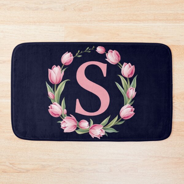 Item preview, Letter S Floral Monogram with Pink Tulips designed and sold by roxysnextgenart.
