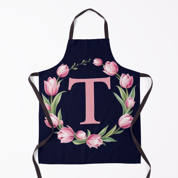 Item preview, Letter T Floral Monogram with Pink Tulips designed and sold by roxysnextgenart.