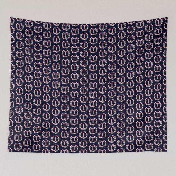 Item preview, Letter T Floral Monogram with Pink Tulips designed and sold by roxysnextgenart.