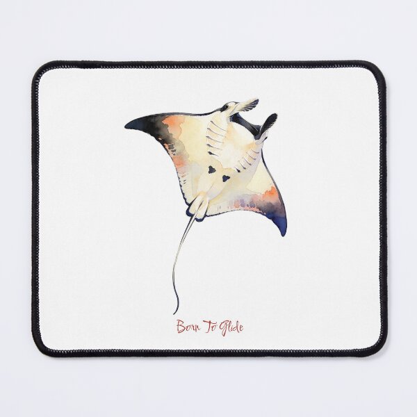 Item preview, Manta Ray Watercolor T-Shirt | Born To Glide Mobula Birostris Illustration | Ocean Diver Coastal Gift designed and sold by Panom Suavichien.