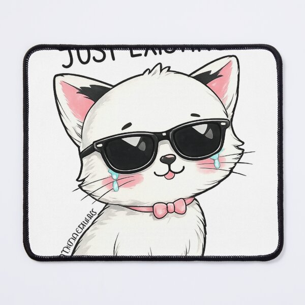 Item preview, Just Existing Cat – Sad Aesthetic Sunglasses Cat Sticker designed and sold by IconicDesignsXd.