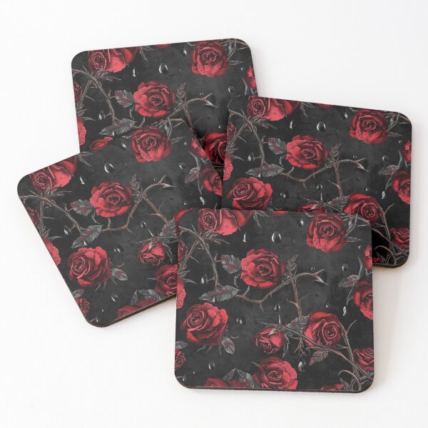 Item preview, The Weeping Crown - Dark Gothic Rose & Thorn Seamless Pattern designed and sold by kabucino.