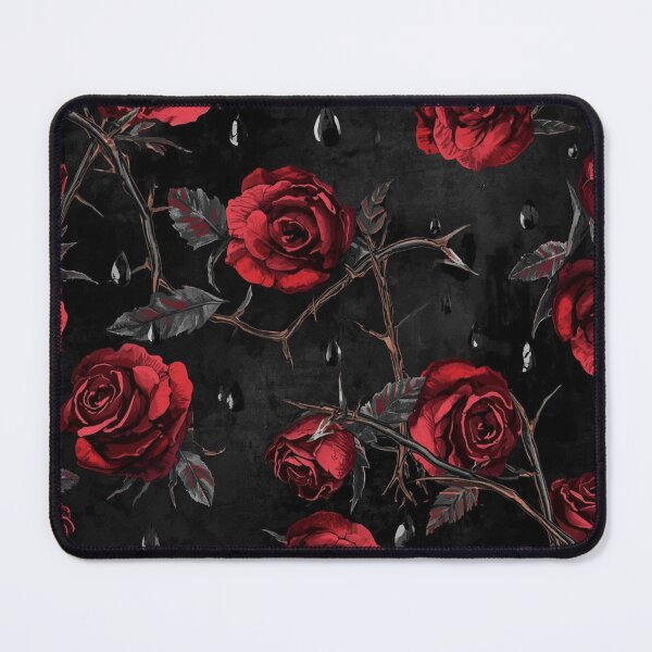 Item preview, The Weeping Crown - Dark Gothic Rose & Thorn Seamless Pattern designed and sold by kabucino.