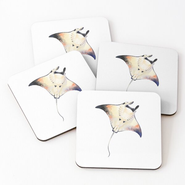 Item preview, Manta Ray Watercolor T-Shirt | Born To Glide Mobula Birostris Illustration | Ocean Diver Coastal Gift designed and sold by Panom Suavichien.