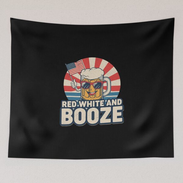 Item preview, Red White And Booze – Flag Day Party designed and sold by KapiPrint.