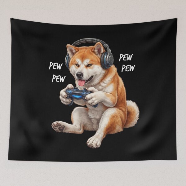 Item preview, Gaming Akita Gamer Videogaming Dog Lover designed and sold by TerryConnells.