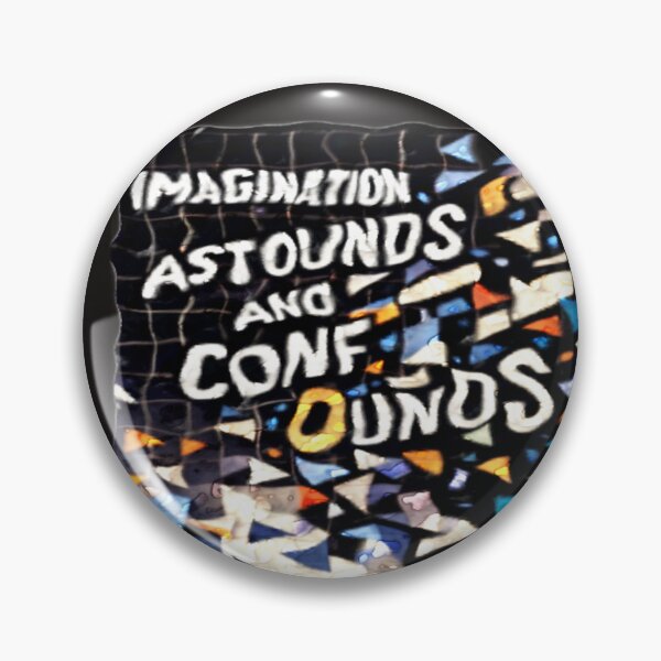 Item preview, imagination astounds ab glass colorful geometric typographic abstract designed and sold by SmashingDeals.