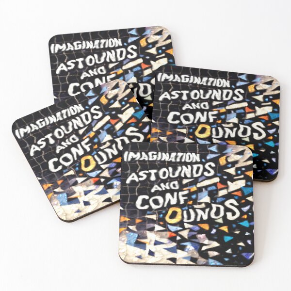 Item preview, imagination astounds ab glass colorful geometric typographic abstract designed and sold by SmashingDeals.