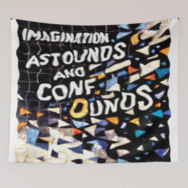 Item preview, imagination astounds ab glass colorful geometric typographic abstract designed and sold by SmashingDeals.