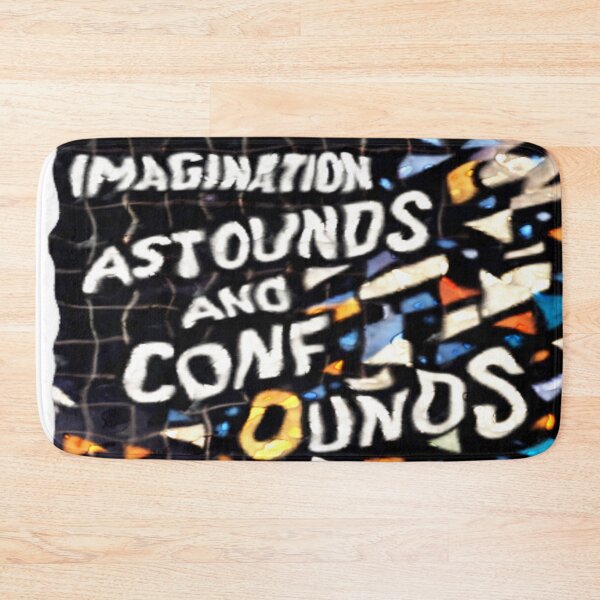 Item preview, imagination astounds ab glass colorful geometric typographic abstract designed and sold by SmashingDeals.
