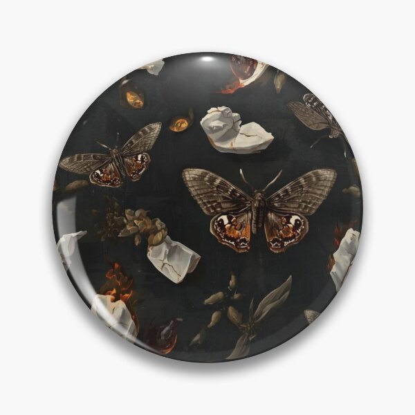 Item preview, The Porcelain Moth - Eerie Gothic Insect & Shattered Seamless Pattern designed and sold by kabucino.