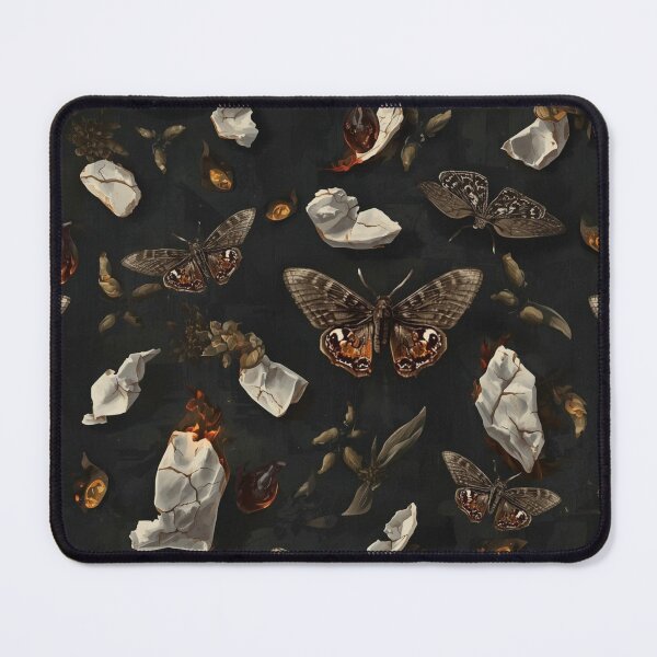 Item preview, The Porcelain Moth - Eerie Gothic Insect & Shattered Seamless Pattern designed and sold by kabucino.
