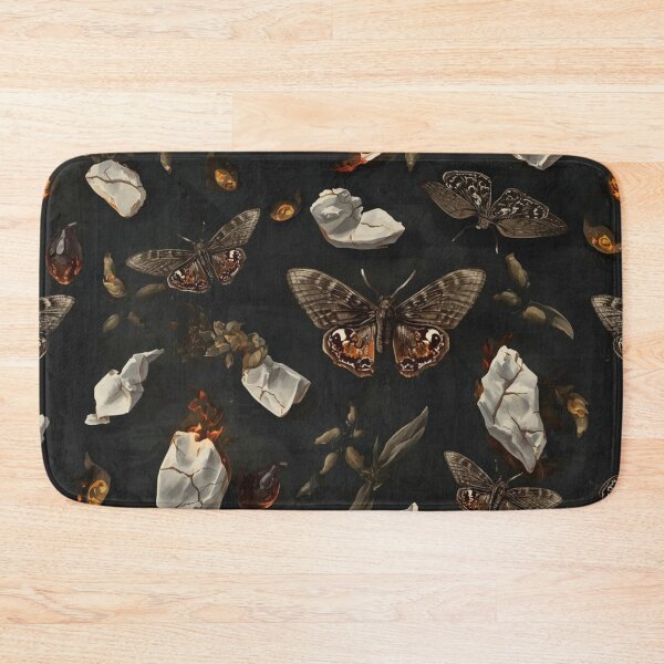 Item preview, The Porcelain Moth - Eerie Gothic Insect & Shattered Seamless Pattern designed and sold by kabucino.