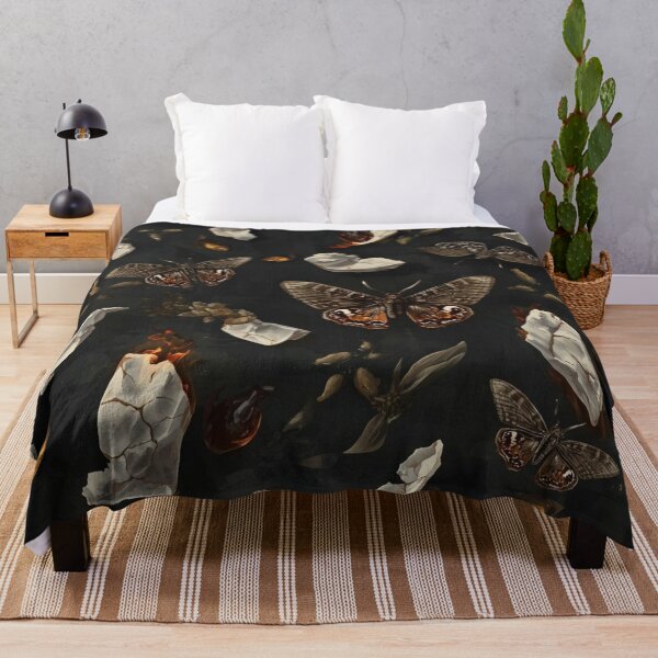 Item preview, The Porcelain Moth - Eerie Gothic Insect & Shattered Seamless Pattern designed and sold by kabucino.