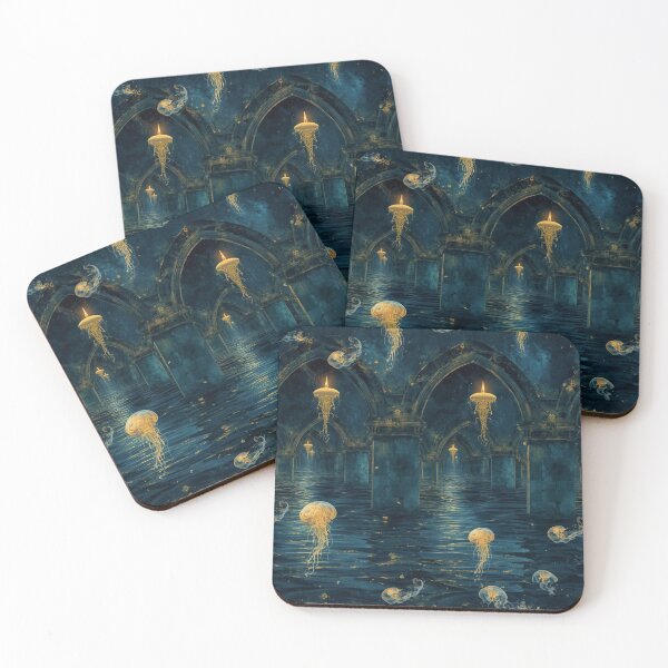 Item preview, Sunken Chapel - Ethereal Gothic Ocean & Ruins Seamless Pattern designed and sold by kabucino.