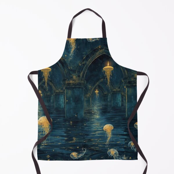 Item preview, Sunken Chapel - Ethereal Gothic Ocean & Ruins Seamless Pattern designed and sold by kabucino.