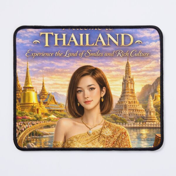 Item preview, Welcome to Thailand – Golden Culture Travel Poster | Luxury Thai Heritage Aesthetic Art designed and sold by Inkora-Art.