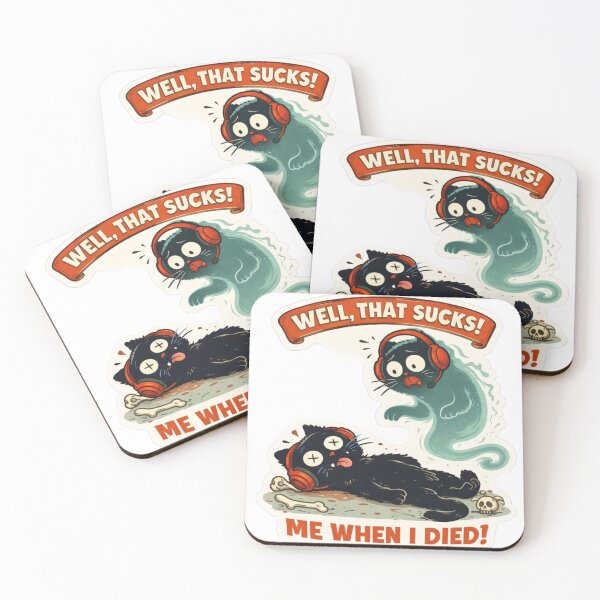Item preview, Dark Humor Cat Ghost Funny Dead Meme Sticker designed and sold by ZenvyraLab.