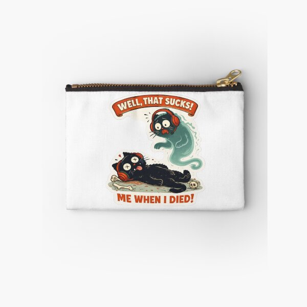 Item preview, Dark Humor Cat Ghost Funny Dead Meme Sticker designed and sold by ZenvyraLab.