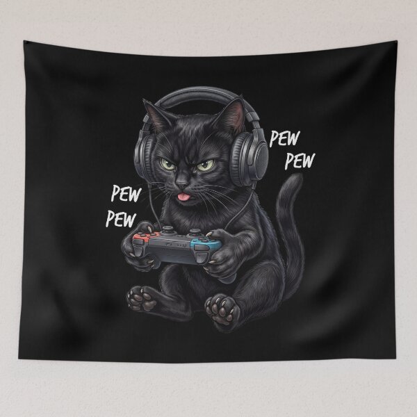 Item preview, Gaming Black Cat Gamer Videogaming Animal Lover designed and sold by TerryConnells.