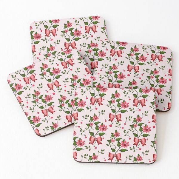 Item preview,  Cherry Bow Pattern Cute Red Aesthetic Coquette Style Floral Design designed and sold by HopeAndHustle.