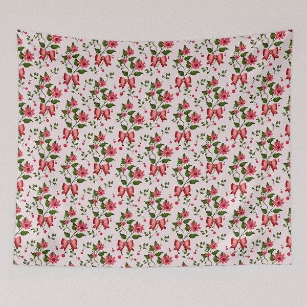 Item preview,  Cherry Bow Pattern Cute Red Aesthetic Coquette Style Floral Design designed and sold by HopeAndHustle.
