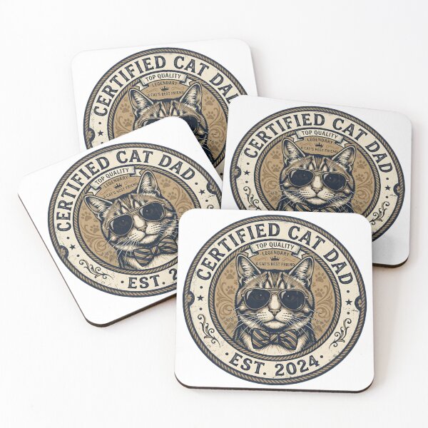 Item preview, CAT DAD — VINTAGE MASCULINE Dad Style · Vintage Label designed and sold by LuxePrint Society.