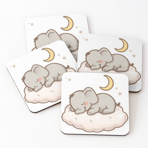 Item preview, Sleeping Baby Elephant on Cloud – Dreamy Kawaii Pastel Nursery Art Sticker designed and sold by DigitfanStudio.