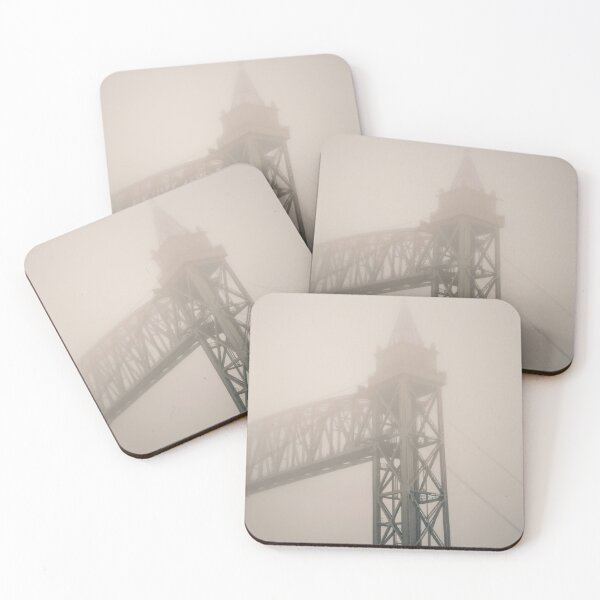 Item preview, Steel Bridge Tower in Fog Industrial Abstract Photography designed and sold by MDCCo.
