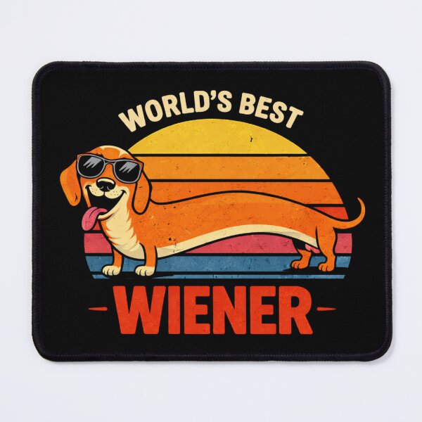 Item preview, Funny Wiener Dog Sticker, World's Best Wiener, Long Dachshund Meme, Retro Sausage Dog Design, Dog Lover Gift designed and sold by VibeOffline Studio.