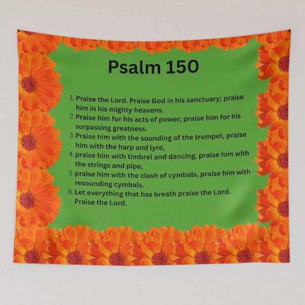 Item preview, Psalm 150 orange flowers designed and sold by happytraveller1.