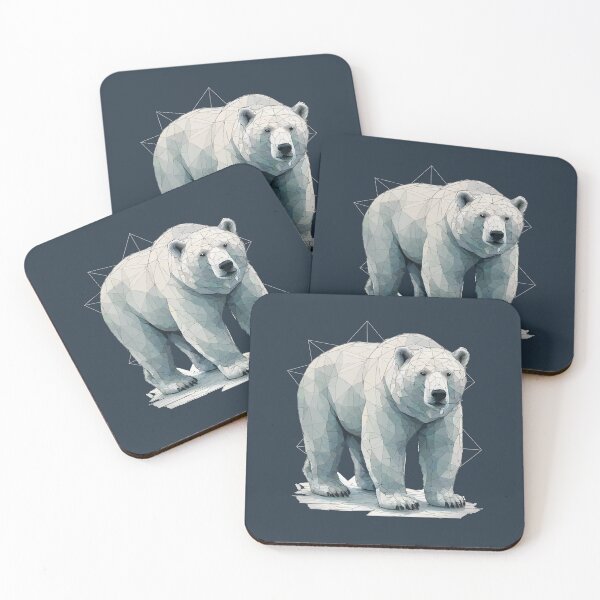 Item preview, Geometric Mosaic Polar Bear – Modern Animal Art designed and sold by Tklezardesigns.