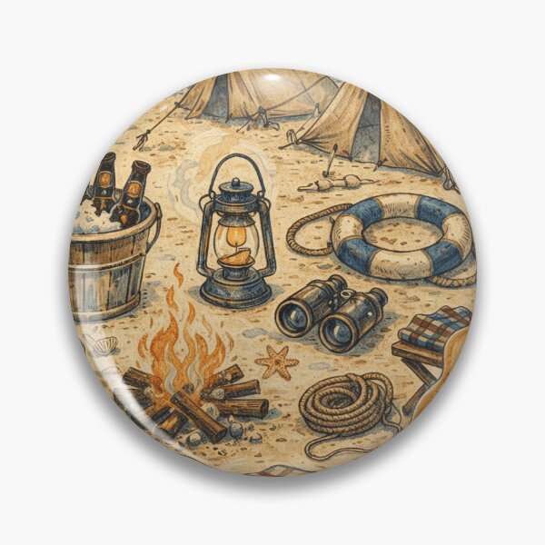 Item preview, Beach Camping Gear Drawing designed and sold by feranova.