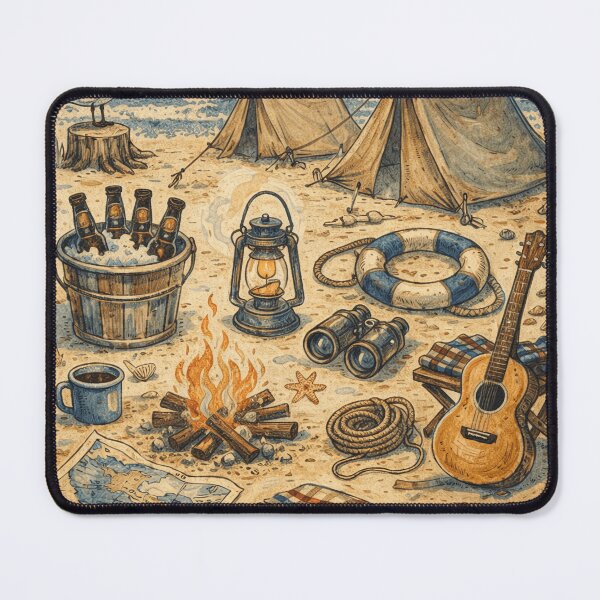 Item preview, Beach Camping Gear Drawing designed and sold by feranova.