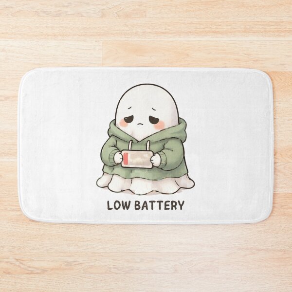 Item preview, Low Battery Ghost | Cute Kawaii Aesthetic | Low Energy Mood Design designed and sold by The Mood Index.